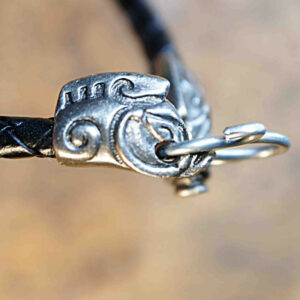 Halskette Leder Wildschweinkopf