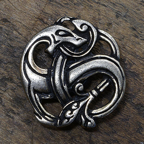 Amulett Drache Messing oder Silberfarben - Image 3