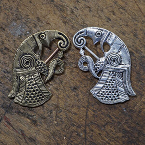 Rabenbrosche Bronze oder Bronzeversilbert