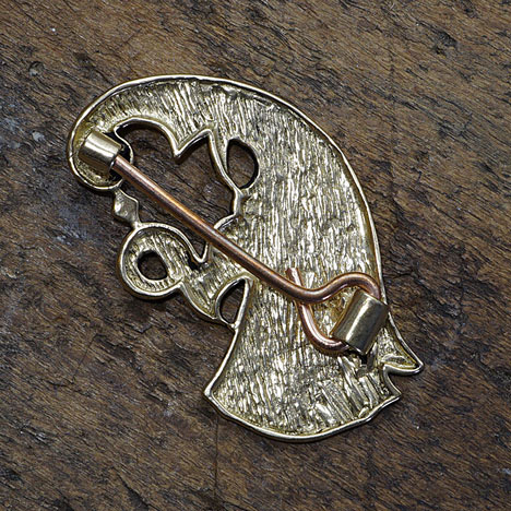 Rabenbrosche Bronze oder Bronzeversilbert - Image 5