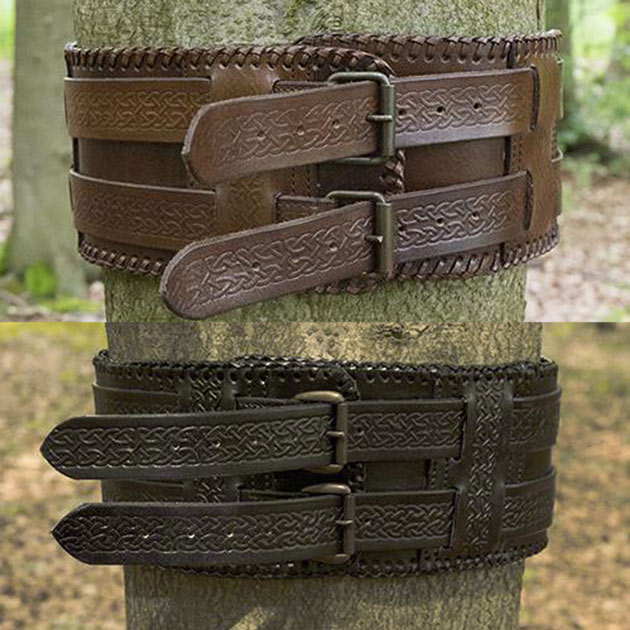 Breiter Gurtel Knotenmuster Schwarz oder Braun