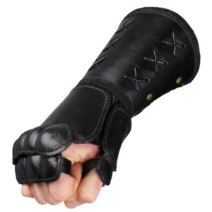 Leder Arm und Handschutz Schwarz