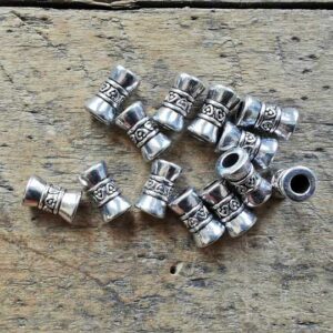 Stabperle Zylinder Silberfarben