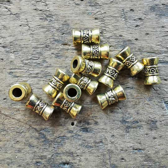 Stabperle Zylinder Bronzefarben