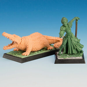 Madame Gorgonne mit Krokodil 2Figuren