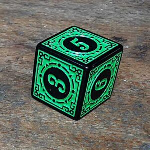 Wurfel Asia Muster Grun Preis 1Stk.