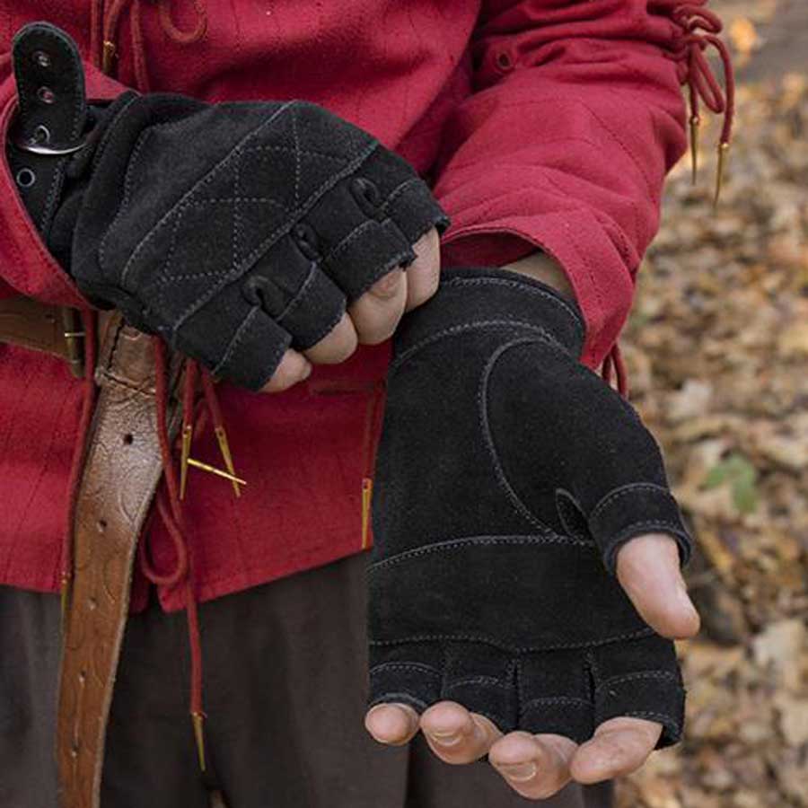 Leder Handschuhe Fingerlinge Celtic Braun oder Schwarz - Image 5