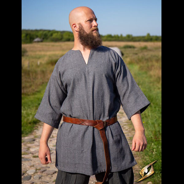 Tunika Fischgrat hellgrau