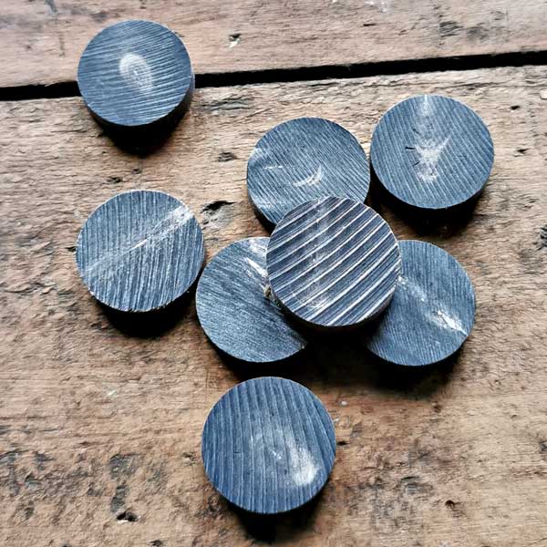 Runde Horn Platten Roh