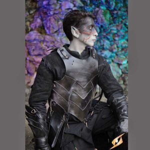 Lederrustung Dunkelelf glatt Leder