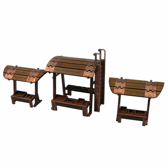 XIX Markt Stand 3Stk.