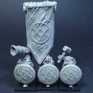 Zwergen Standarte 3Figuren