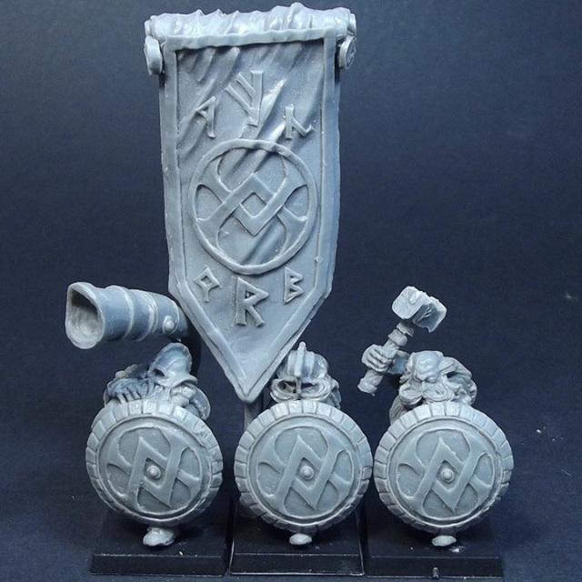 Zwergen Standarte 3Figuren