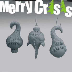 Weihnachts Kugel Monster 3Stk